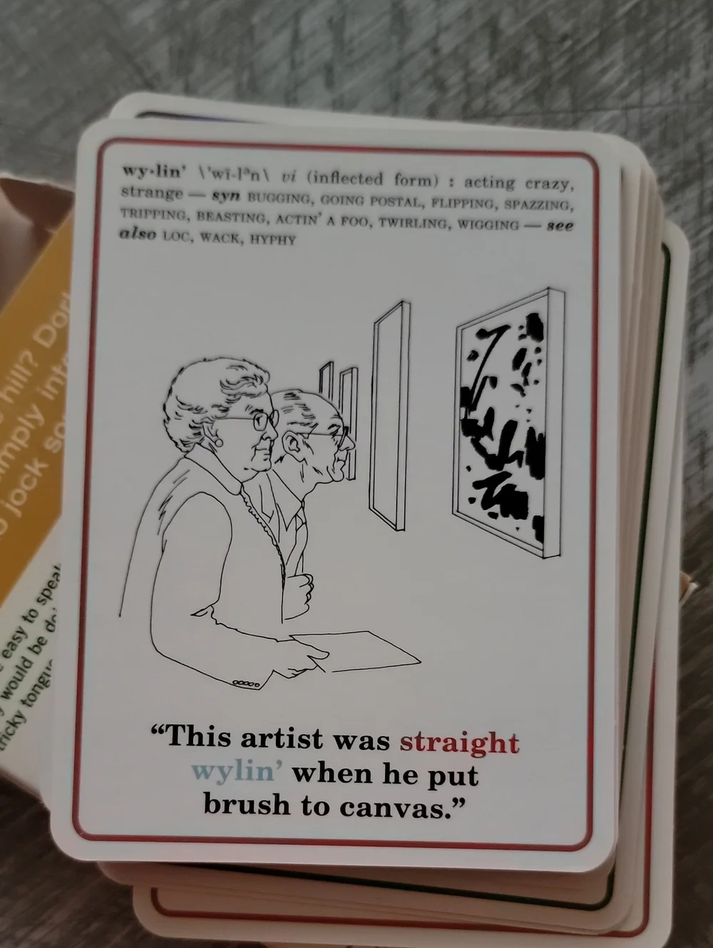 Slang Flashcards Card Deck - Mustard & Cream Box